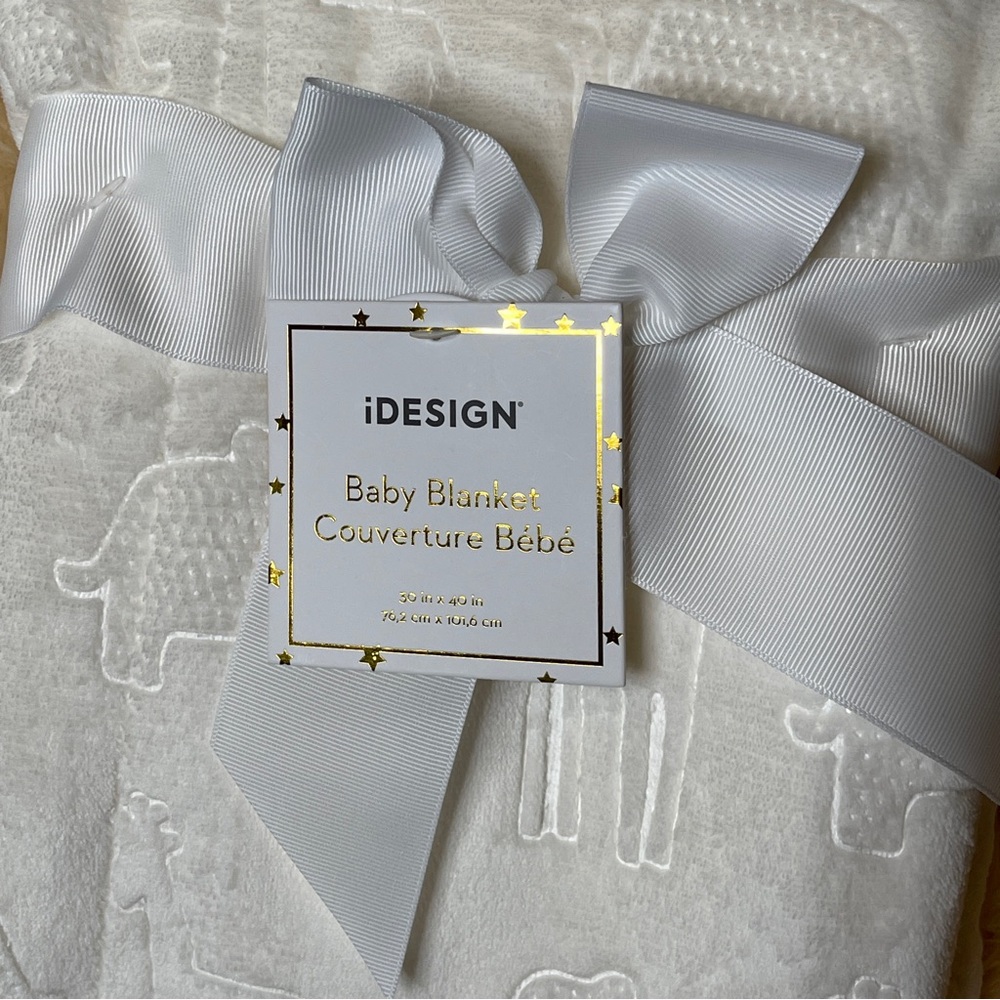 Baby Blanket Soft White 30”X40” by iDesign